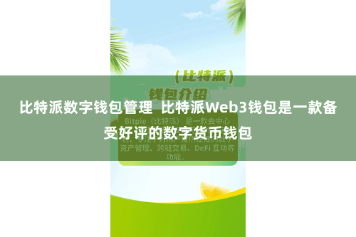 比特派数字钱包管理  比特派Web3钱包是一款备受好评的数字货币钱包